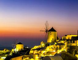 Traditional Villages and Sunset in Oia 